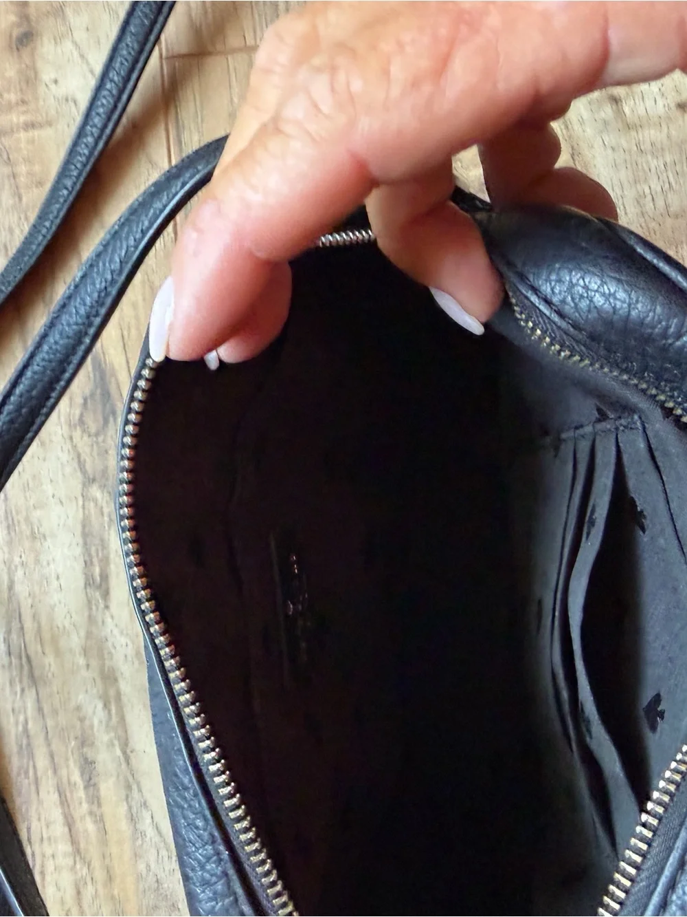 kate spade Black Crossbody Bag with Silver Logo